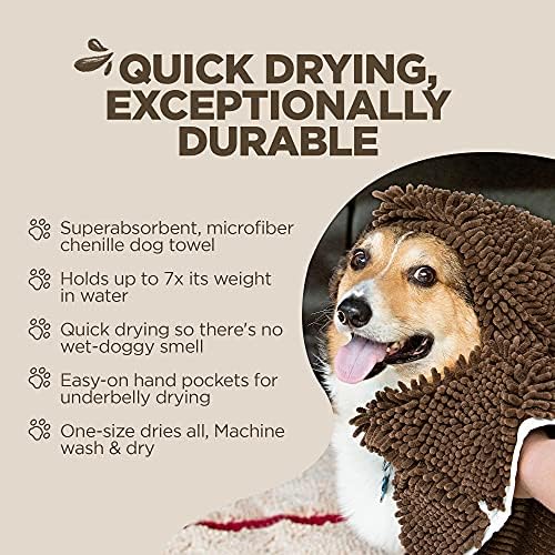 Soggy Doggy Super Shammy Absorbent Dog Towel, Chocolate, 31x14