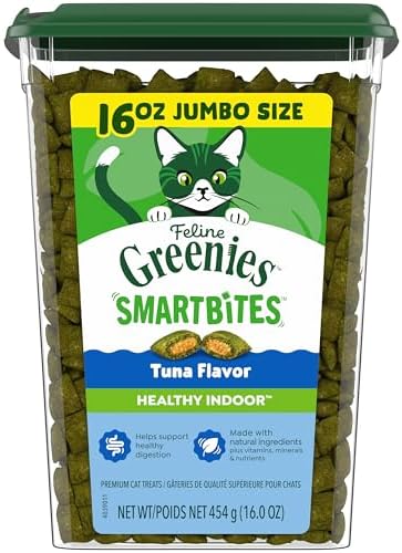 Greenies Feline Smartbites Healthy Indoor Cat Treats, Tuna, 16 oz