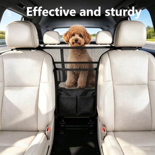 Dog Car Barrier for SUV Truck, Pet Divider Net with Mesh