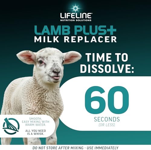 ANNUSO LIFELINE Lamb Plus+ Milk Replacer, 6lb Bag - 23% Protein & 30% Fat - Enhanced with LifePulse for Added Support - Encourages Immune, Digestive & Respiratory Health - Easy-Mix Powder