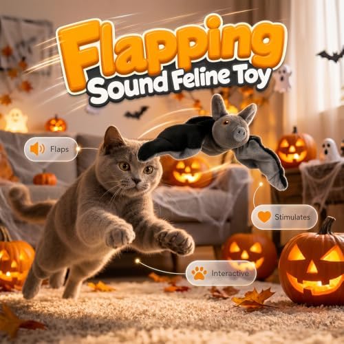Flying Bat Toy for Dogs & Cats Flapping Wings Interactive Pet Toy (Parrot)