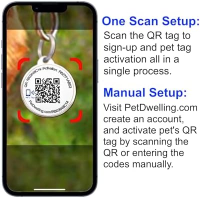 Pet Dwelling QR & NFC Pet Tag – Easy Scan Instant Location Alerts, Smart AI-Featured Pet Profile for Dogs (Green Paw)