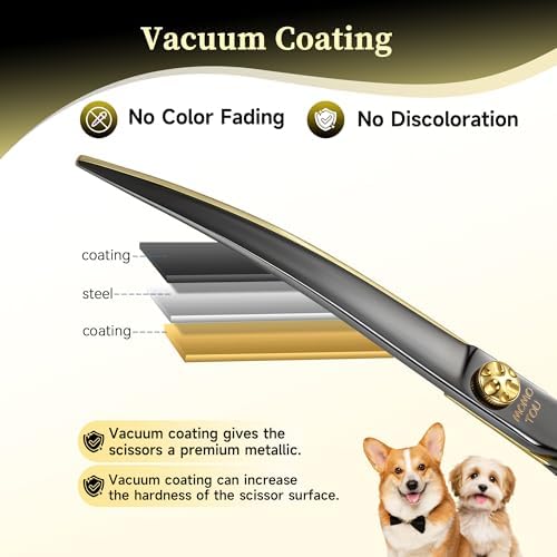 7.5'' Curved Dog Grooming Scissors CNC 440C Blades