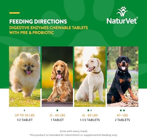 NaturVet Digestive Enzymes with Pre & Probiotic for Dogs & Cats - 90 Count