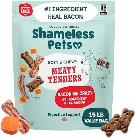 Shameless Pets Bacon Me Crazy Meaty Tenders, Soft Dog Treats, 1.5lb