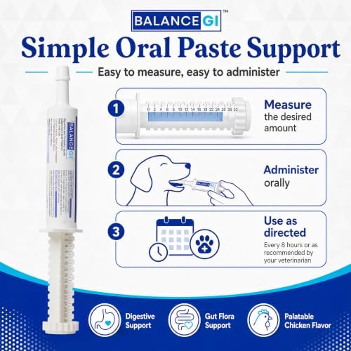 BalanceGI Probiotic Oral Paste for Dogs & Cats, Digestive Support, 30cc