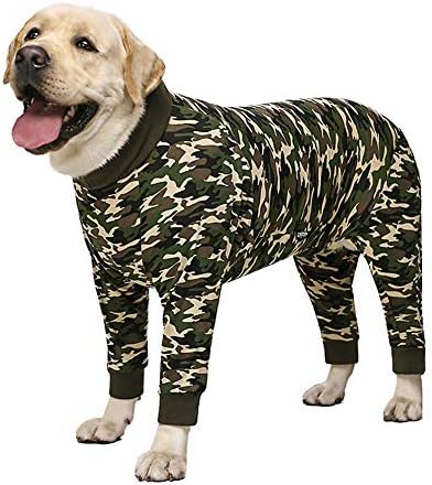 Dog Surgery Recovery Suit Female Male for Dogs After Surgery Medium Large Dogs Onesie Dog Pajamas Pjs Clothes (Camo, 26 (Dog Needs to Run, Must Buy a Bigger Size))