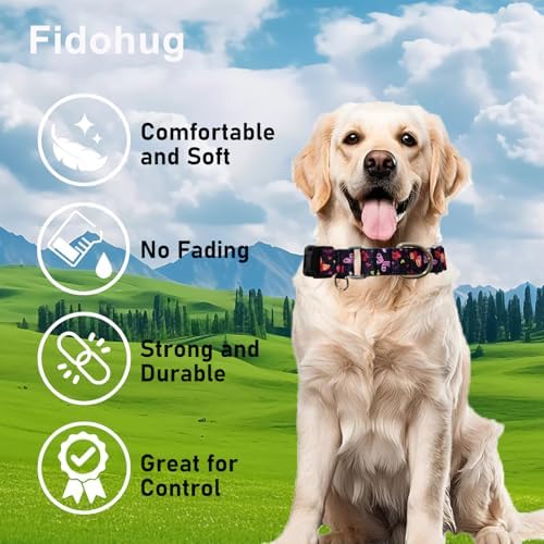 Martingale Collar for Dogs with Buckle No Pull, Purple Butterfly, S