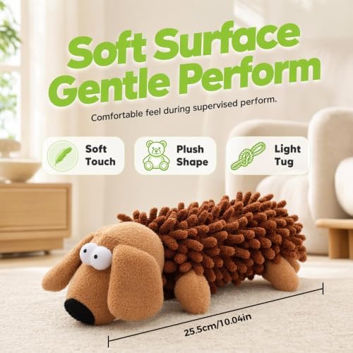 Durable Squeaky Dog Toys for Aggressive Chewers, Indestructible Stuffed Dog Toy for Small Medium Large Dogs, Interactive Chew Teething Puppy Toy for Indoor Outdoor Play (Gray)