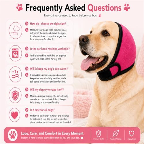 Dog Ear Muffs for Noise Protection, Pink, Small (10"-15")