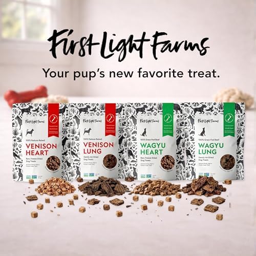First Light Farms Venison Heart Freeze-Dried Dog Treats, High Protein, 3oz