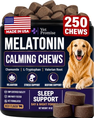 Melatonin for Dogs - 250 Chews - Dog Melatonin Chews for Small & Large Dogs