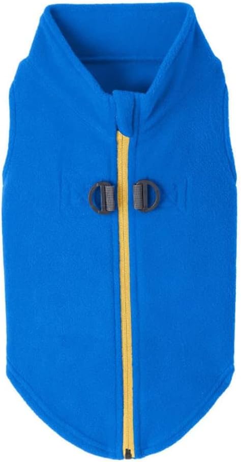 Gooby - Zip Up Fleece Vest, Fleece Jacket Sweater with Zipper Closure and Leash Ring, Blue, Large