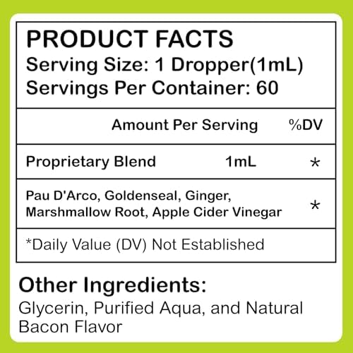 Yeast Infection Treatment for Dogs, 60ml Dog Ear Infection Treatment,Itchy Ear,Skin&Allergy Symptoms Relief-Reduces Inflammation&Relieves Irritation,Dog Supplement Drops with Multivitamins Probiotics
