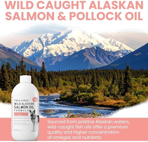 Wild Alaskan Salmon Oil for Dogs - 32 oz Omega 3 Fish Oil Formula