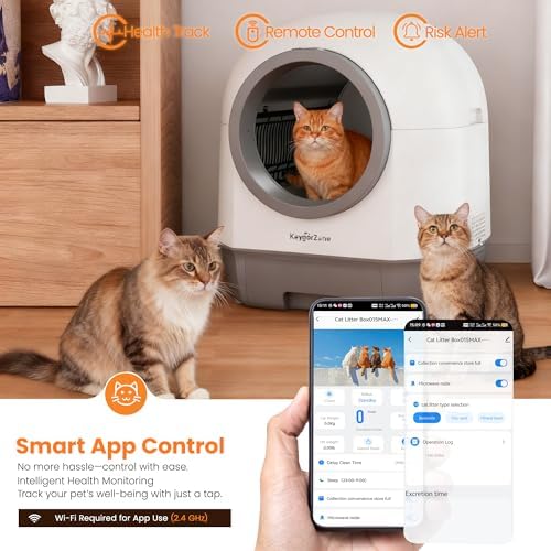 Smart Self Cleaning Automatic Cat Litter Box with Odor Control, Infrared Sensors, Sleep Mode, and Remote APP Control for Hands-Free Convenience, White