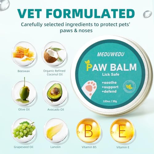 MEDUWEDU Eyes Wipes 120 Counts + [2-Pack] Dog Paw Balm 30g | Pet Grooming Bundle for Dogs & Cats | Tear Stain Prevention & Paw Protection