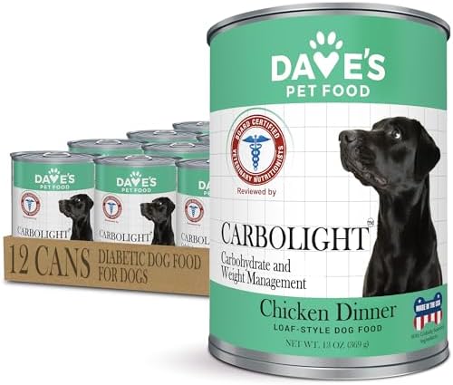 Dave's Pet Food Carbolight Canned Dog Food, Chicken Dinner, 13 oz, 12pk