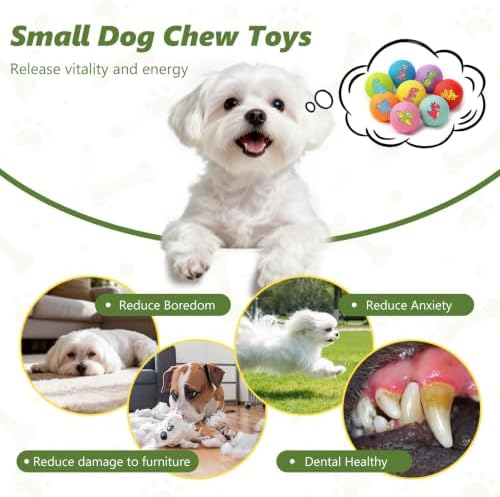 Small Squeaky Balls, [4 Pack] Soft Latex Squeaky Dog Ball Toys, Funny Dinosaur Interactive Dog Balls, Puppy Teething Chew Toys for Mini & Small Dogs (2"-Set A)