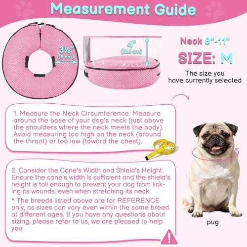 Inflatable Dog Cone with Clear Shield for Added Coverage