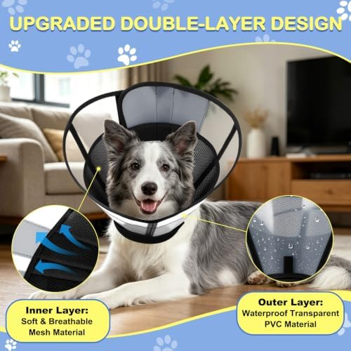Dog Cone to Stop Licking, Soft Dog Cone Collar Alternative After Surgery