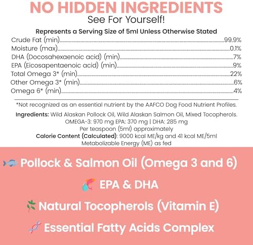 Wild Alaskan Salmon Oil for Dogs - 32 oz Omega 3 Fish Oil Formula