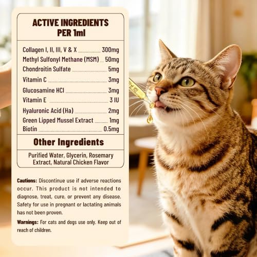5-Type Liquid Collagen for Dogs & Cats, Chicken Flavor, 2 oz