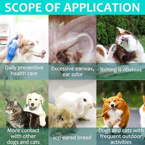 Ear Mite Treatment for Dogs & Cat, Ear Mite Medicine Kills Ticks and Ear Mites to Relieve Itchiness,Alleviation Suffering from Ear Mites & Itching and Odours Stinky Stuff for Dogs Ears