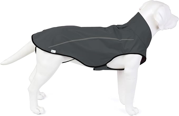 Mile High Life Dog Raincoat, Adjustable Waterproof Reflective Rain Jacket for Small Medium Large Dogs, Lightweight Breathable Pet Rain Coat with Leash Hole(Dark Gray,XS Chest 17-23")