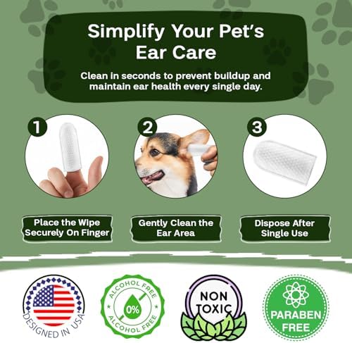 Dog Ear Wipes & Cat Ear Cleaner Coconut Scent - 50 Count