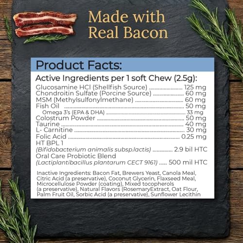 Multivitamins, Balanced Nutrition for Dachshund, 90 Count, Made in the USA with Real Bacon