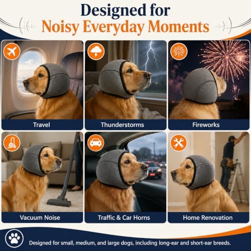 Dog Ear Muffs for Noise Protection, Anxiety Relief & Ear Care(S)(M)