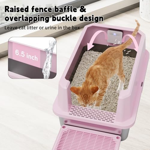 RIZZARI High-Sided Large Cat Litter Box: 2-Pack for Multi-Cat Use