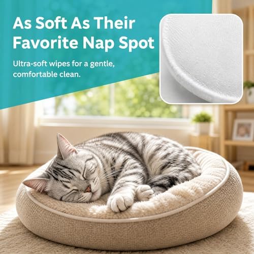 Carepets Eye Wipes for Sensitive Eyes, Carepets Eye Defense Wipes, Gentle Textured Tear Stain Remover for Dogs and Cats, 100 Count (1pc)
