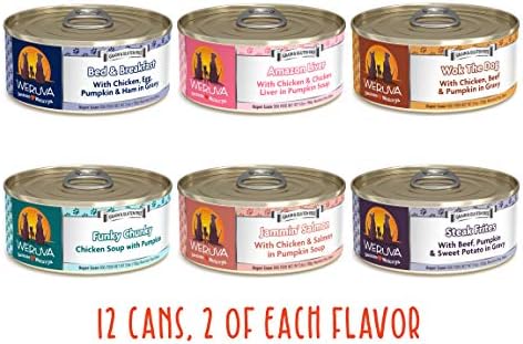 Weruva Classic Dog Food, Let's Give Em' Pumpkin to Talk About Variety Pack, 5.5oz Can (Pack of 12)