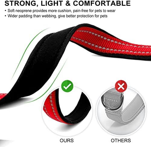 azuza Airtag Dog Collar, Puppy Collar with Airtag Holder, Red, XS