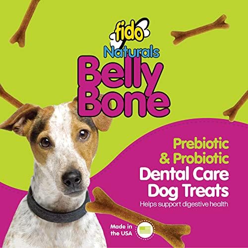 Fido Belly Bones for Dogs, Small - 13 Count, Pack of 3 - Yogurt-Flavor Dental Treats for Small Dogs - Plaque & Tartar Control for Fresh Breath - Digestive Support - Made in USA (39 Total)