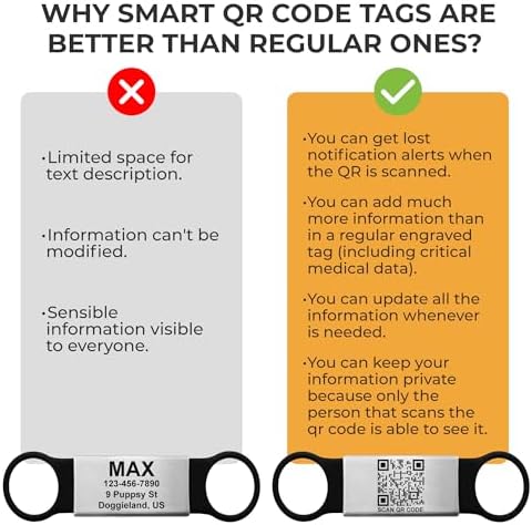 Smart Slide-On QR Code Pet Tag – Silent Dog & Cat ID Tag with Laser Engraving – Stainless Steel & Silicone – No App Needed – Custom Pet Profile – Fits Most Collars (Light Pink, Small)
