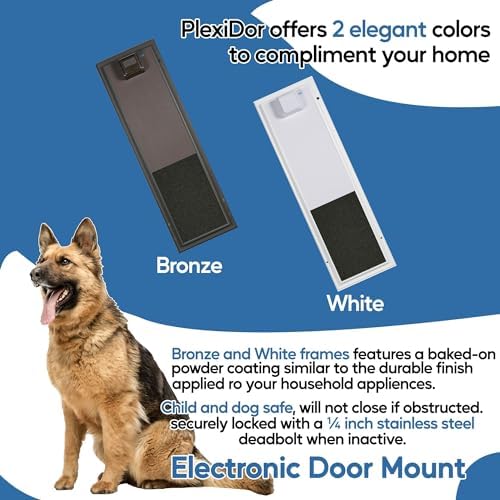 PlexiDor Performance Pet Doors Electronic Dog Door Large White Wall Mount