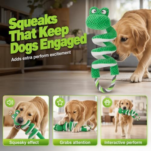 2 Pack Squeaky Dog Toys with Pull Rope Plush Tug Toys for Dogs, Colorful*B