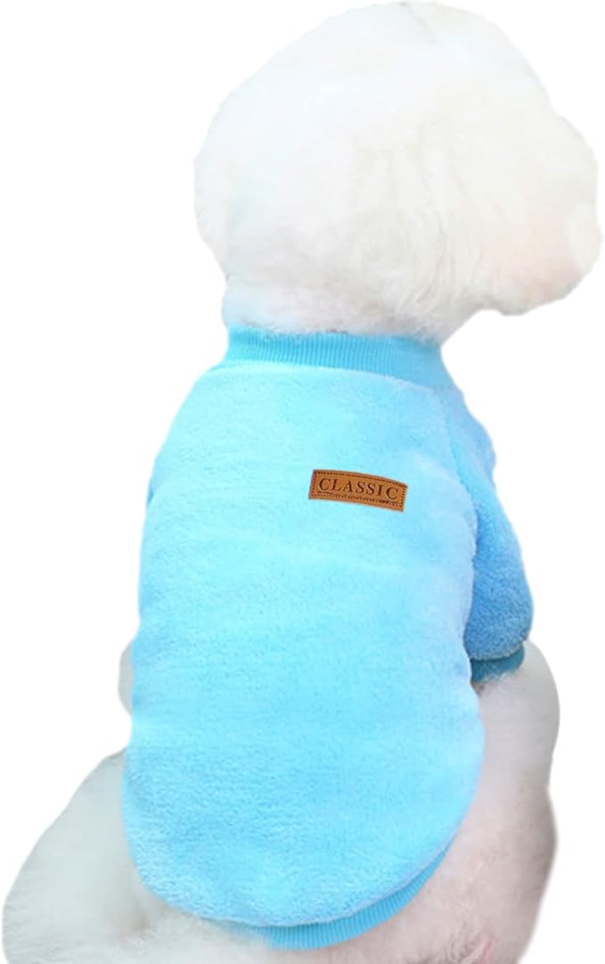 Jecikelon Pet Dog Clothes Dog Sweater Soft Thickening Warm Pup Dogs Shirt Winter Puppy Sweater for Dogs (Z01-Blue, Medium)