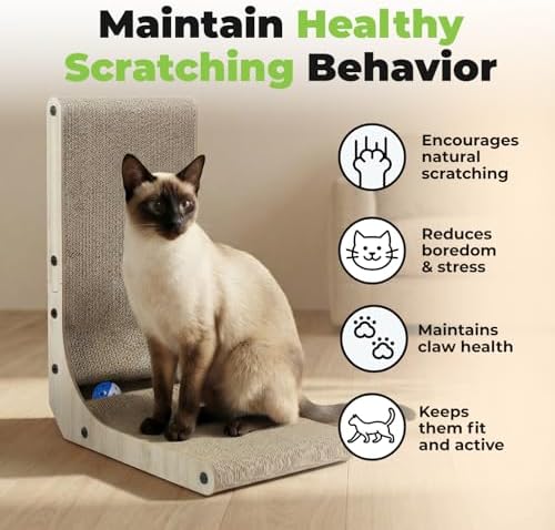 Best Pet Supplies Catify L-Shaped Cardboard Cat Scratcher - H: 19"