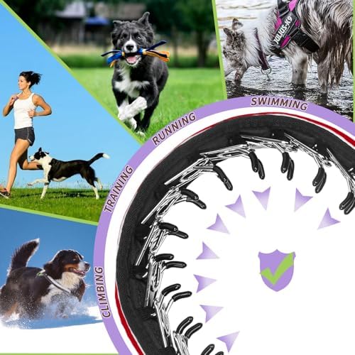 Martingale No Pull Dog Collar for Large Medium Dogs Training Walking, Heavy Duty Nylon Reflective Adjustable Anti Pull Slip Collar with Buckle M Red