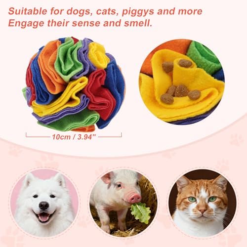 Snuffle Ball for Dogs, Interactive Dog Toys, Rainbow, Small