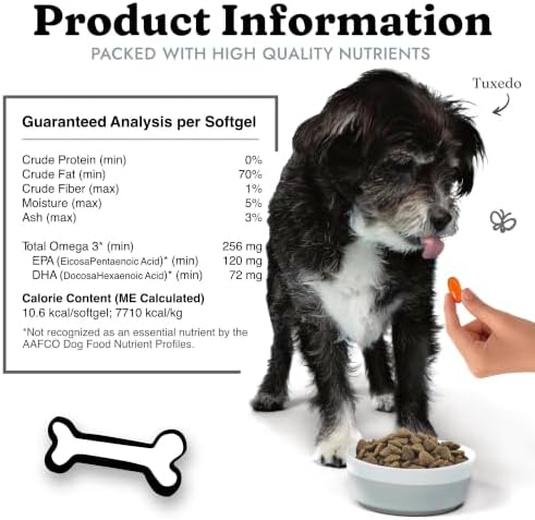 Fish Oil for Dogs, Minty Fresh Breath, Healthy Skin & Coat, 180 Softgels