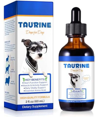 Taurine for Dogs, Taurine Liquid Supplement for Dogs, Daily Amino Acid Support for Heart Health, Vision & Immune Support, 2 FL OZ