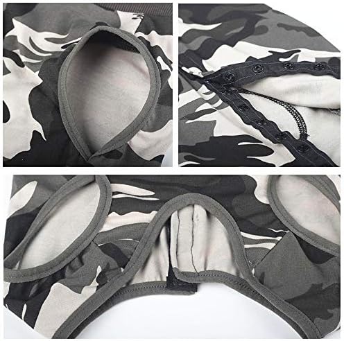 Dog Recovery Suit Abdominal Wound Puppy Surgical Clothes Post-Operative Vest Pet After Surgery Wear Substitute E-Collar & Cone(S, Camouflage)