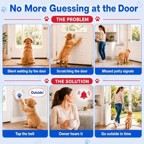 ChunHee Dog Training Bells for Door - Dog Door Bell for with 36 Custom Sounds | Dog Bell for Door Potty Training | Chew-Proof & Adjustable Volume (0-115dB) | Teach Puppies to Signal to Go Outside