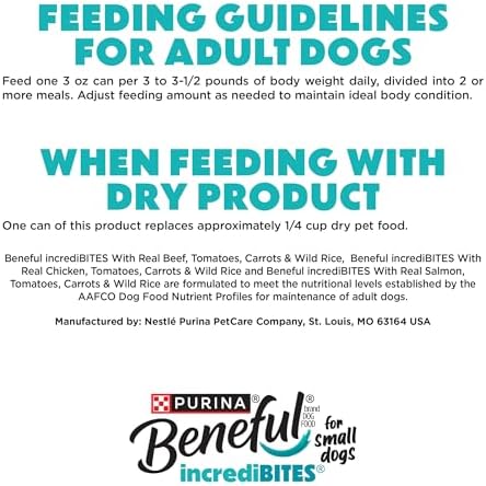 Beneful Purina Small Breed Wet Dog Food Variety Pack,IncrediBites with Real Beef,Chicken and Salmon - 3 Oz. Cans,(Pack of 60)