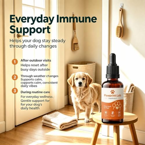 Pawprint Lab Liquid Dog Supplement, Dog Vitamins & Liquid Supplements, Immune, Hip & Joint and Mobility Support, Daily Multivitamin Formula, 2 fl oz 60 mL